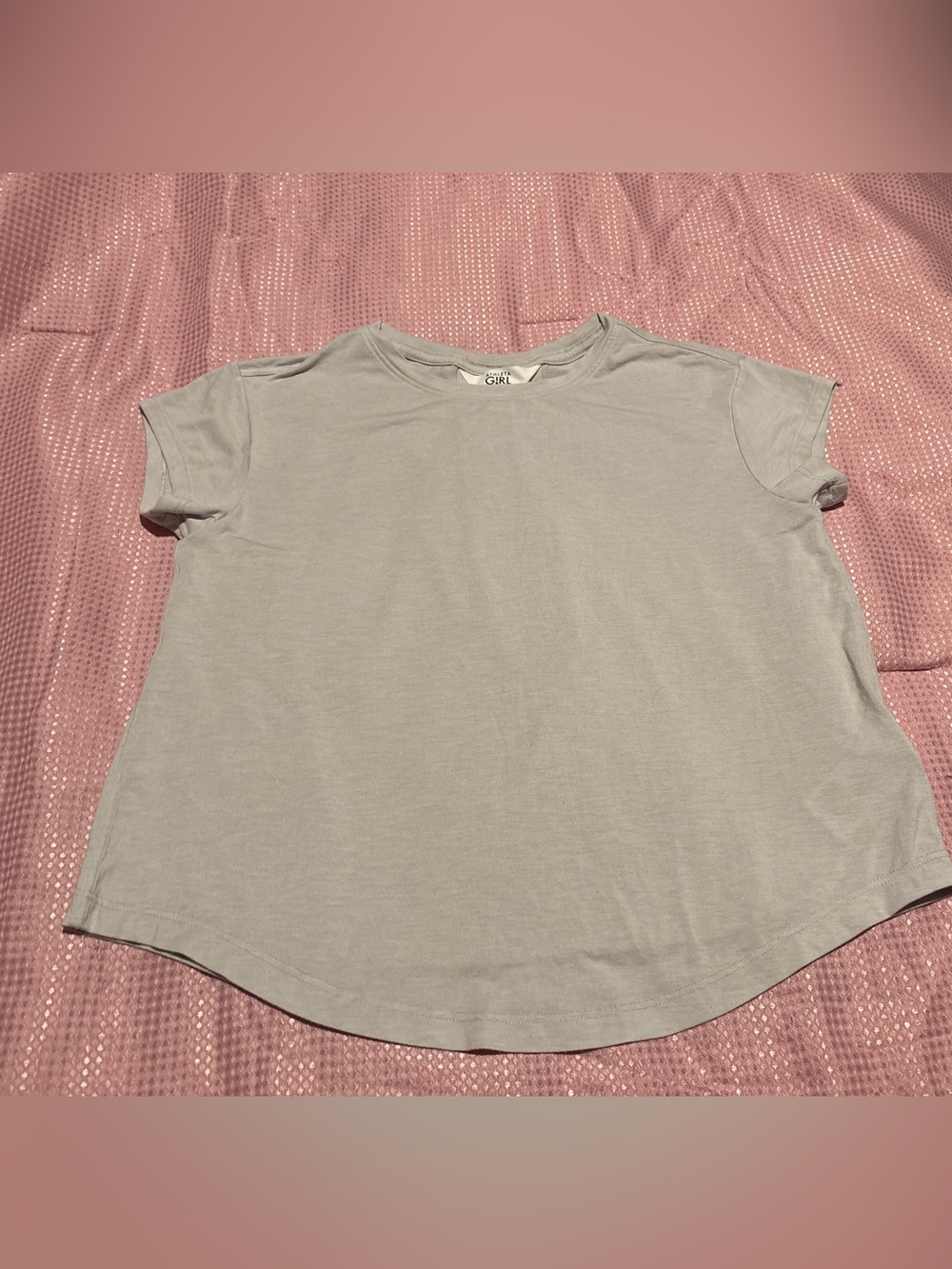 Athleta Girls Light Gray Short Sleeve Crew Tee Size M (8/10)